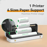 PeriPage A4 Paper Printer Thermal Transfer Printer Wirless Photo Printer USB BT Picture Printers Support 2''/3''/4''Paper Width