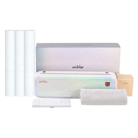 PeriPage A4 Paper Printer Thermal Transfer Printer Wirless Photo Printer USB BT Picture Printers Support 2''/3''/4''Paper Width