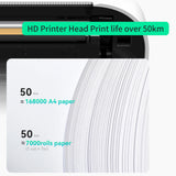 PeriPage A4 Paper Printer Thermal Transfer Printer Wirless Photo Printer USB BT Picture Printers Support 2''/3''/4''Paper Width